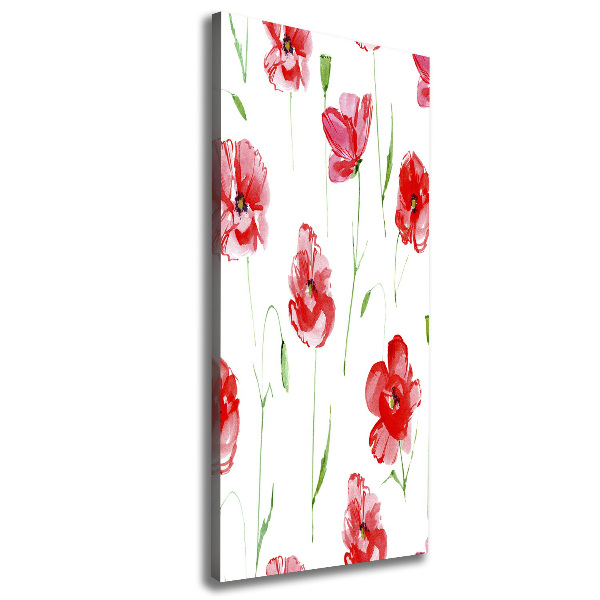 Quadro foto su tela verticale Papaveri