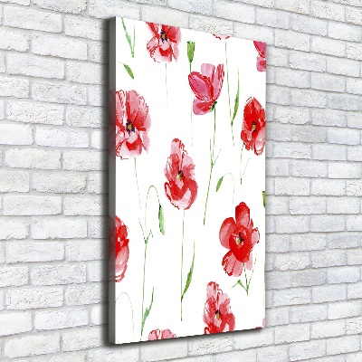 Quadro foto su tela verticale Papaveri