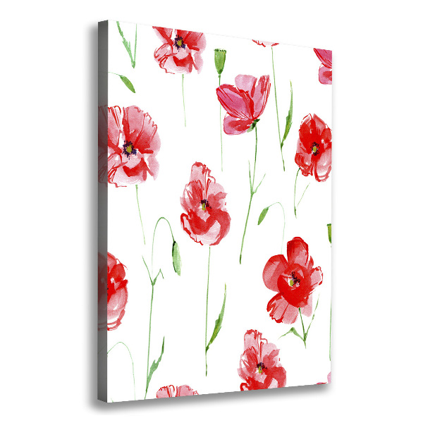Quadro foto su tela verticale Papaveri