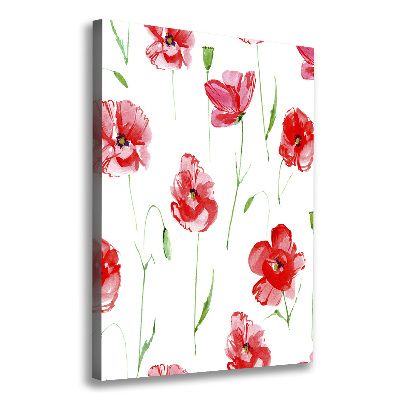 Quadro foto su tela verticale Papaveri