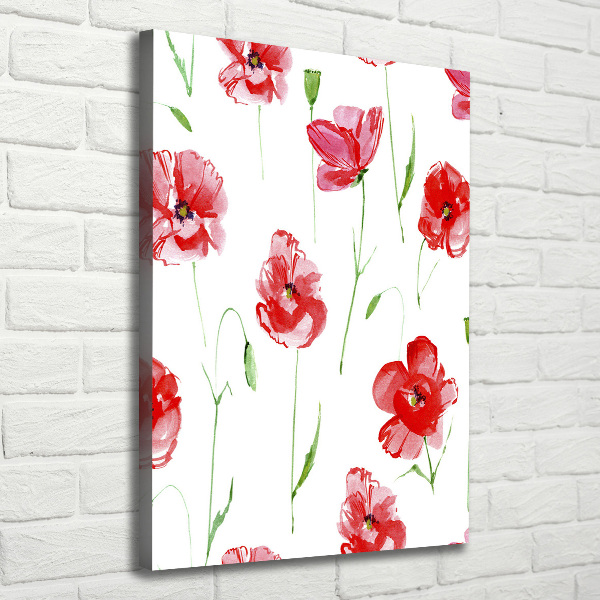 Quadro foto su tela verticale Papaveri