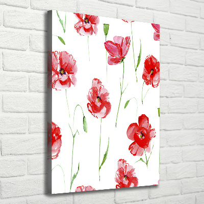 Quadro foto su tela verticale Papaveri
