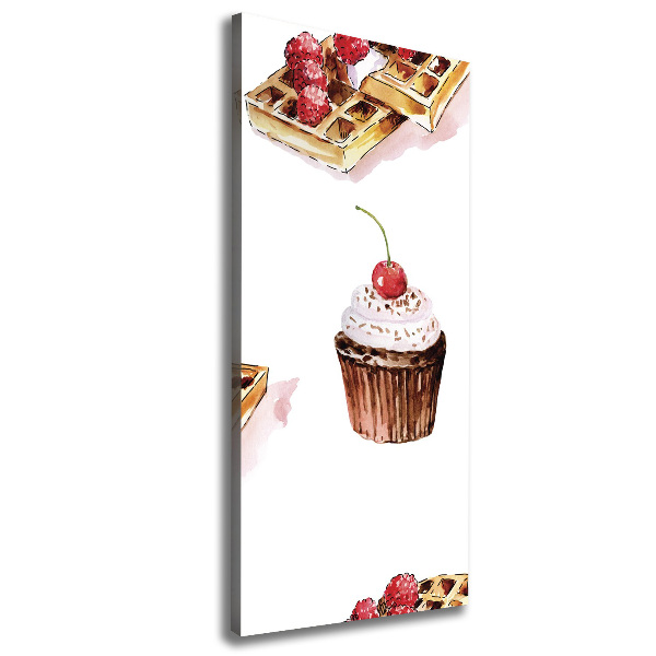 Quadro su tela canvas verticale Muffin e waffle
