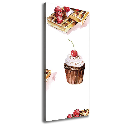 Quadro su tela canvas verticale Muffin e waffle