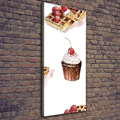 Quadro su tela canvas verticale Muffin e waffle