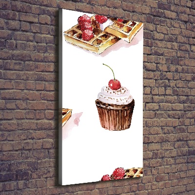 Quadro su tela canvas verticale Muffin e waffle