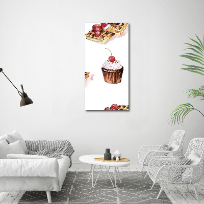 Quadro su tela canvas verticale Muffin e waffle