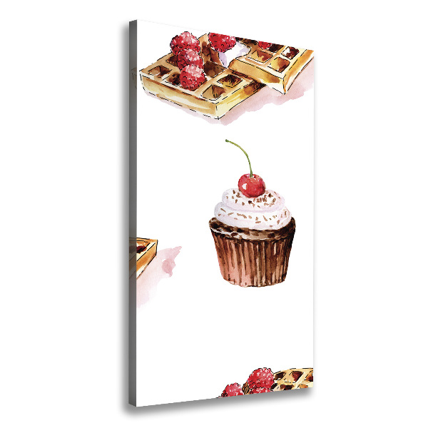 Quadro su tela canvas verticale Muffin e waffle