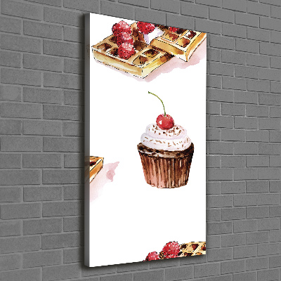 Quadro su tela canvas verticale Muffin e waffle