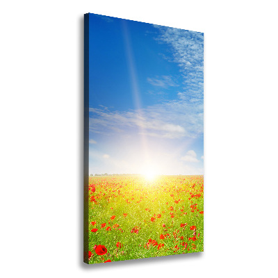 Stampa quadro su tela verticale Campo di papaveri