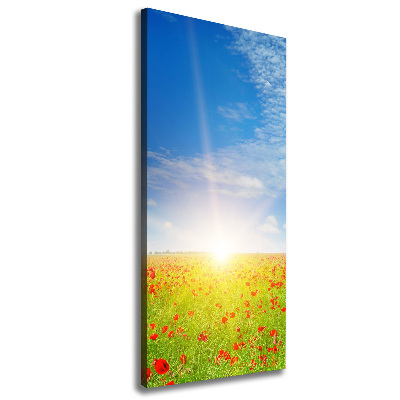 Stampa quadro su tela verticale Campo di papaveri
