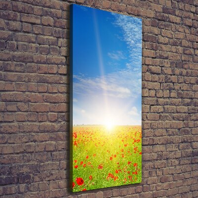 Stampa quadro su tela verticale Campo di papaveri