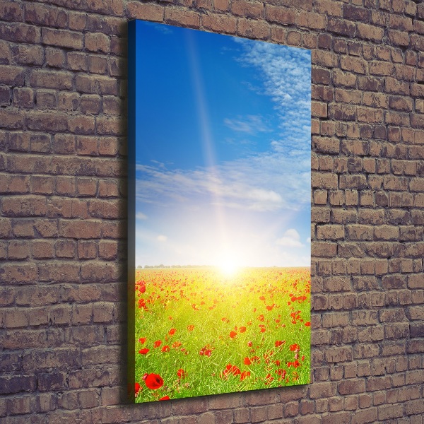 Stampa quadro su tela verticale Campo di papaveri