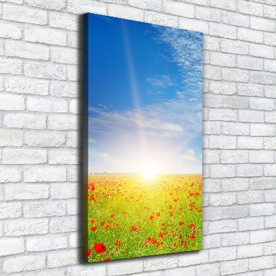 Stampa quadro su tela verticale Campo di papaveri