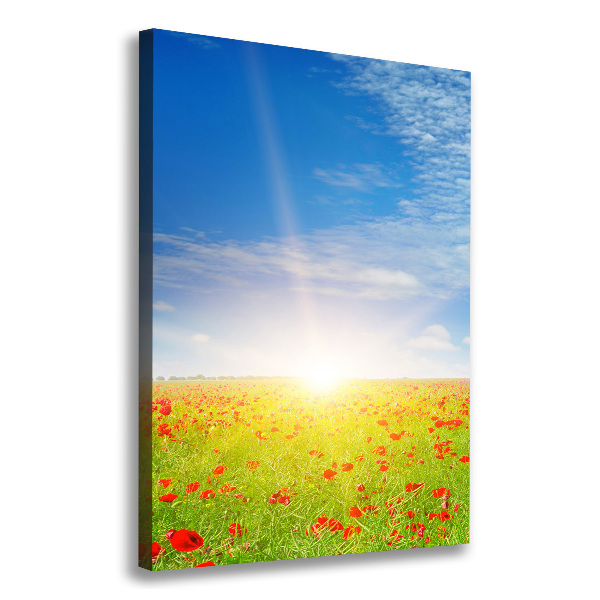 Stampa quadro su tela verticale Campo di papaveri