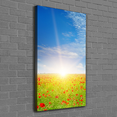 Stampa quadro su tela verticale Campo di papaveri