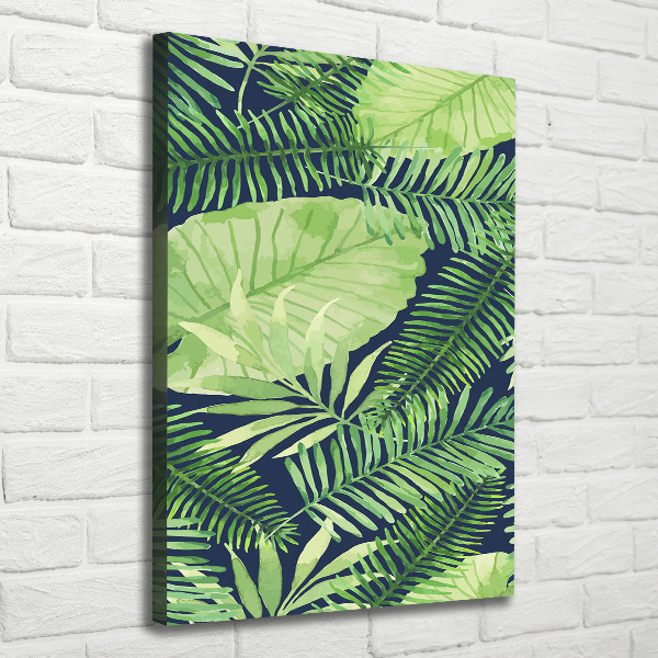 Quadro su tela canvas verticale Foglie tropicali