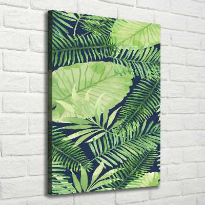Quadro su tela canvas verticale Foglie tropicali