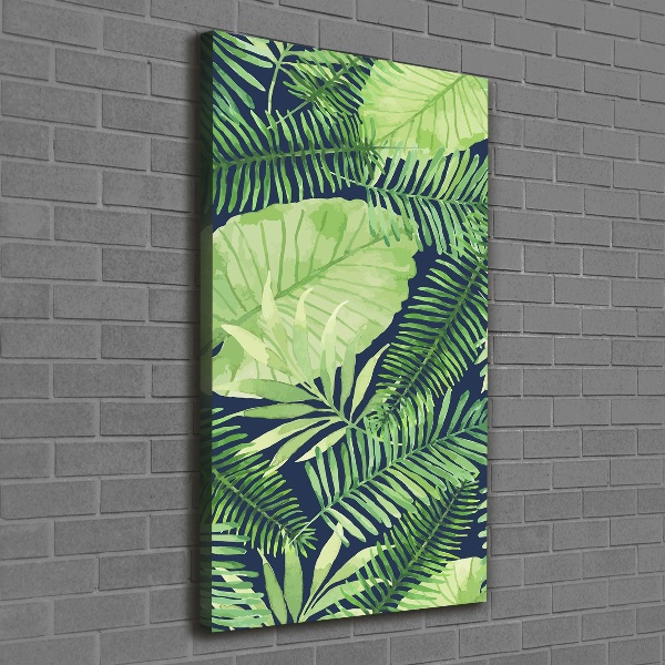 Quadro su tela canvas verticale Foglie tropicali