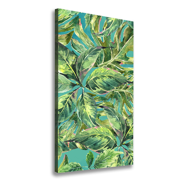Quadro su tela canvas verticale Foglie tropicali