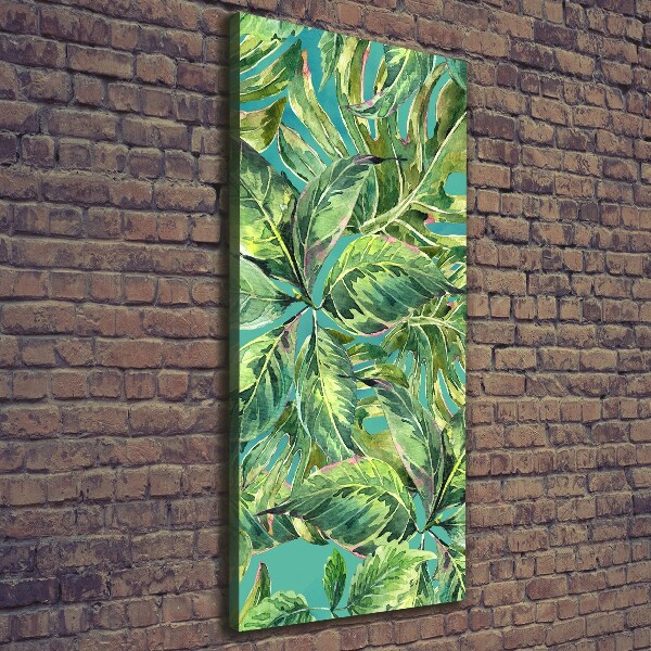 Quadro su tela canvas verticale Foglie tropicali