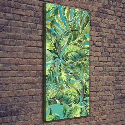 Quadro su tela canvas verticale Foglie tropicali