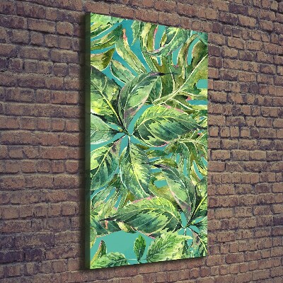 Quadro su tela canvas verticale Foglie tropicali