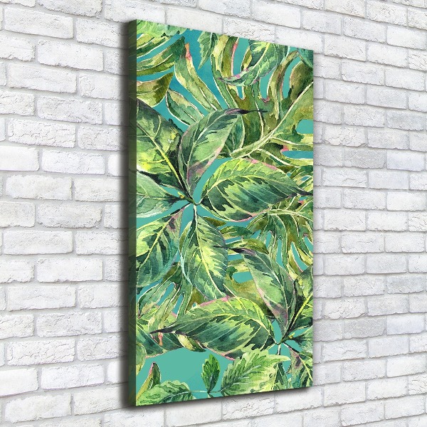 Quadro su tela canvas verticale Foglie tropicali
