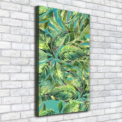 Quadro su tela canvas verticale Foglie tropicali