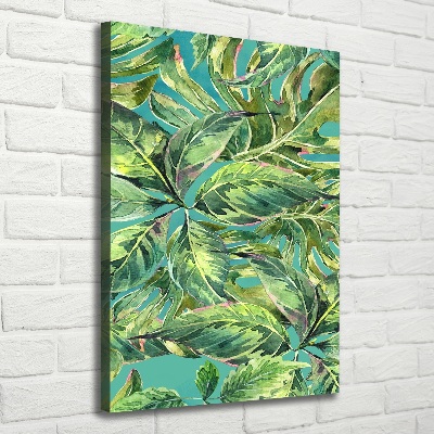 Quadro su tela canvas verticale Foglie tropicali