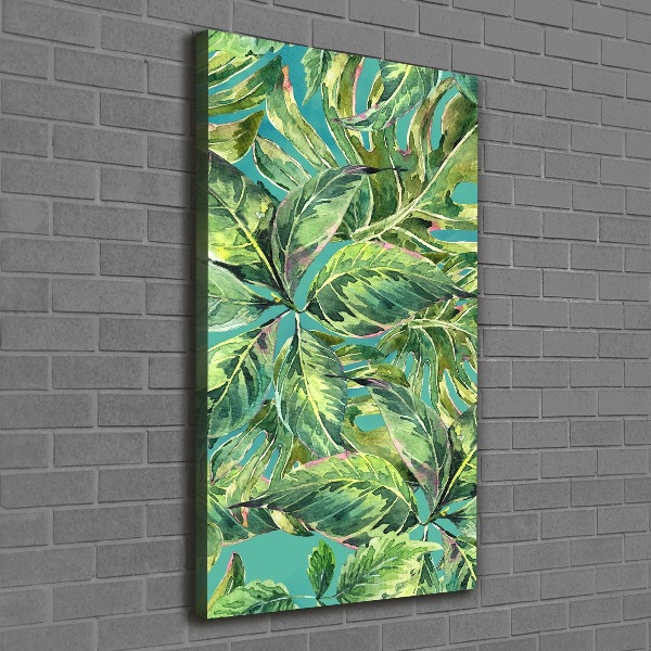 Quadro su tela canvas verticale Foglie tropicali
