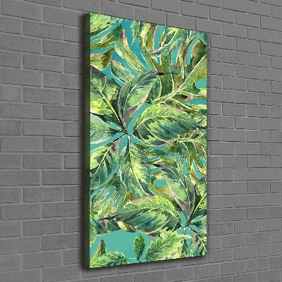 Quadro su tela canvas verticale Foglie tropicali