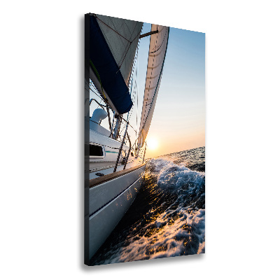 Quadro su tela canvas verticale Uno yacht in mare