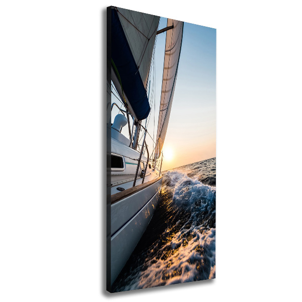 Quadro su tela canvas verticale Uno yacht in mare