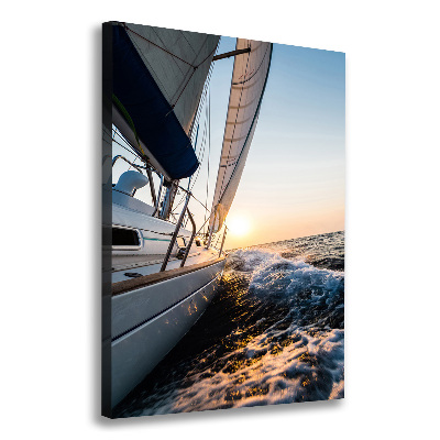 Quadro su tela canvas verticale Uno yacht in mare
