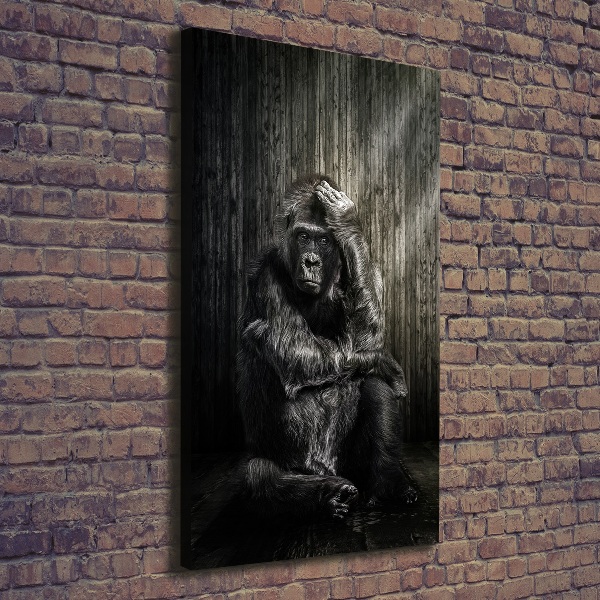 Quadro foto su tela verticale Gorilla