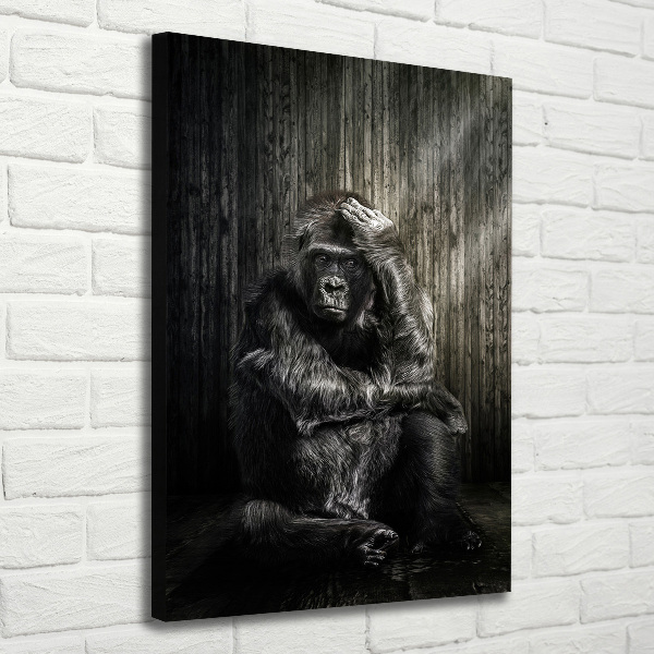 Quadro foto su tela verticale Gorilla