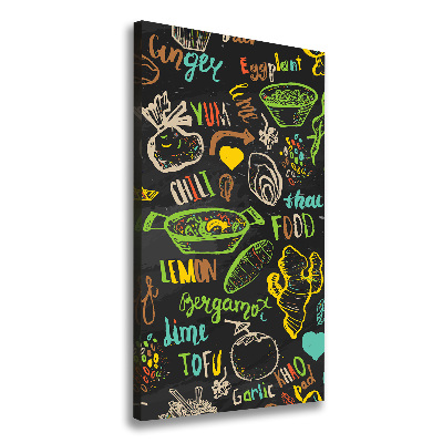 Stampa quadro su tela verticale Piatti thailandesi