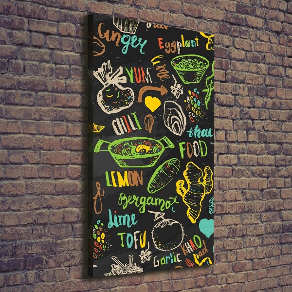 Stampa quadro su tela verticale Piatti thailandesi