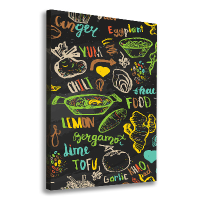 Stampa quadro su tela verticale Piatti thailandesi