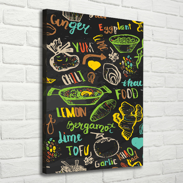 Stampa quadro su tela verticale Piatti thailandesi