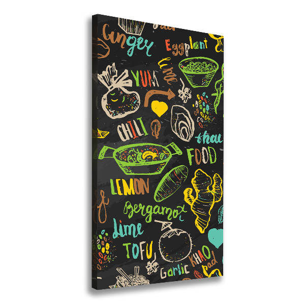 Stampa quadro su tela verticale Piatti thailandesi