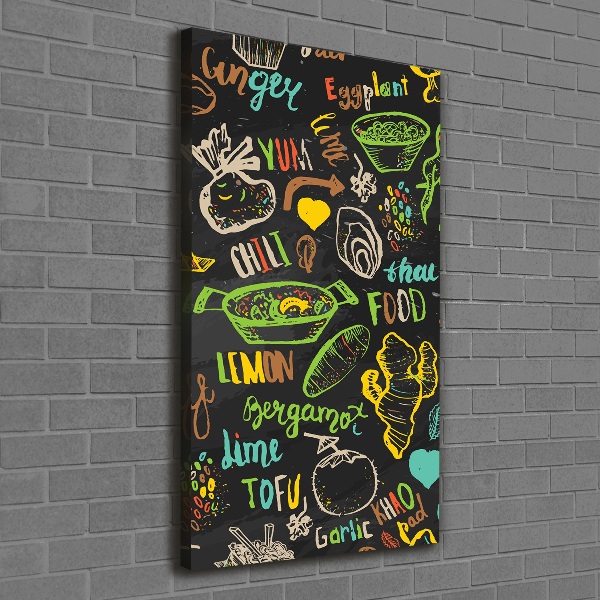 Stampa quadro su tela verticale Piatti thailandesi