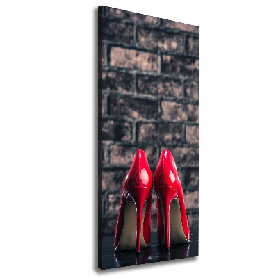 Quadro su tela canvas verticale Scarpe col tacco rosse