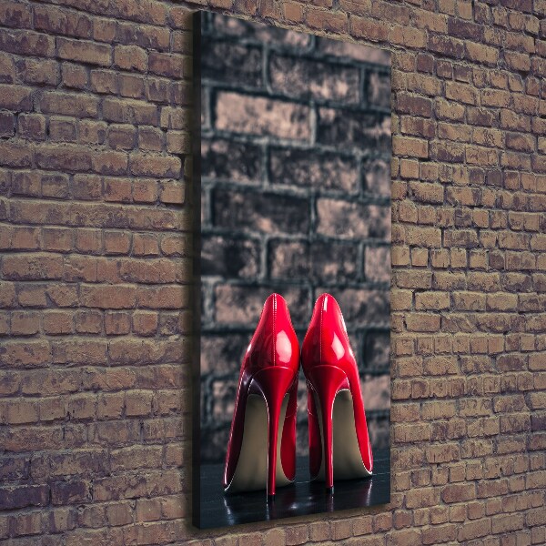 Quadro su tela canvas verticale Scarpe col tacco rosse
