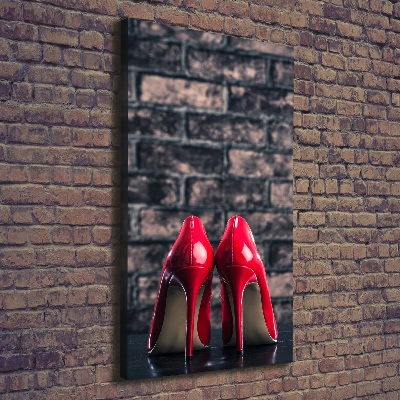Quadro su tela canvas verticale Scarpe col tacco rosse