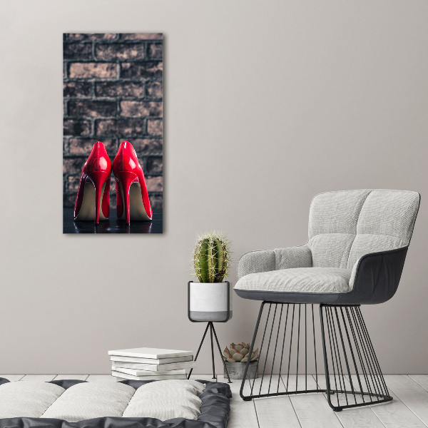 Quadro su tela canvas verticale Scarpe col tacco rosse