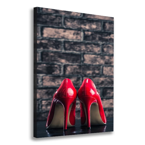 Quadro su tela canvas verticale Scarpe col tacco rosse