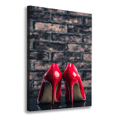 Quadro su tela canvas verticale Scarpe col tacco rosse
