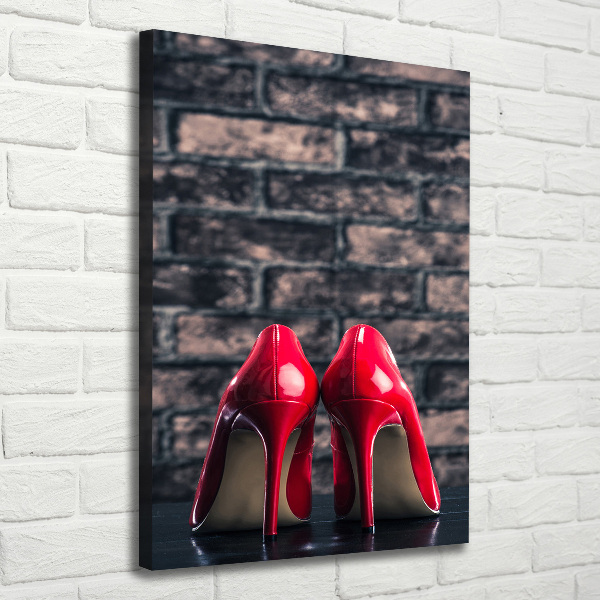 Quadro su tela canvas verticale Scarpe col tacco rosse